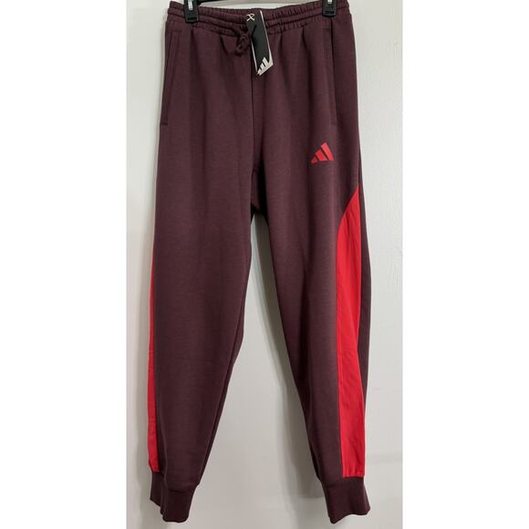 NEW Adidas Essential CB Regular Fit Tapered Black Pant Ruby Joggers Size Small - Picture 1 of 2